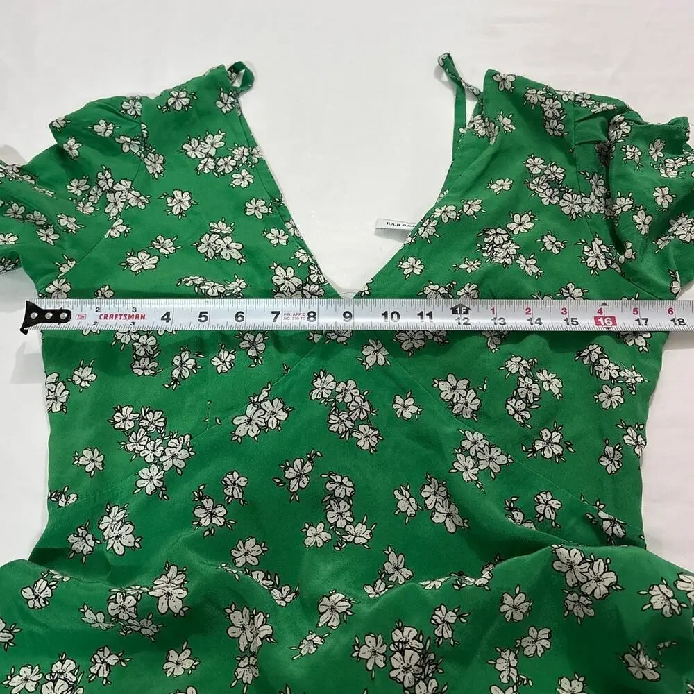 P.A.R.O.S.H. Women’s Large 100 % Silk Floral Midi Dress Cottagecore Garden Party